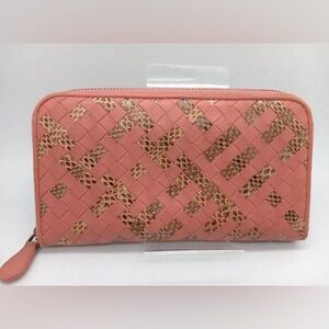Bottega Veneta Gorgeous Zip Wallet Pink and Snake Gently Used